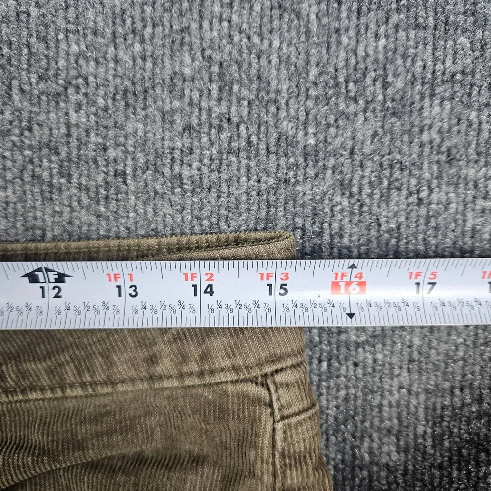 American Eagle Corduroy Slim Pants Mens 30x29 Flex Olive Green Stretch Dark Wash